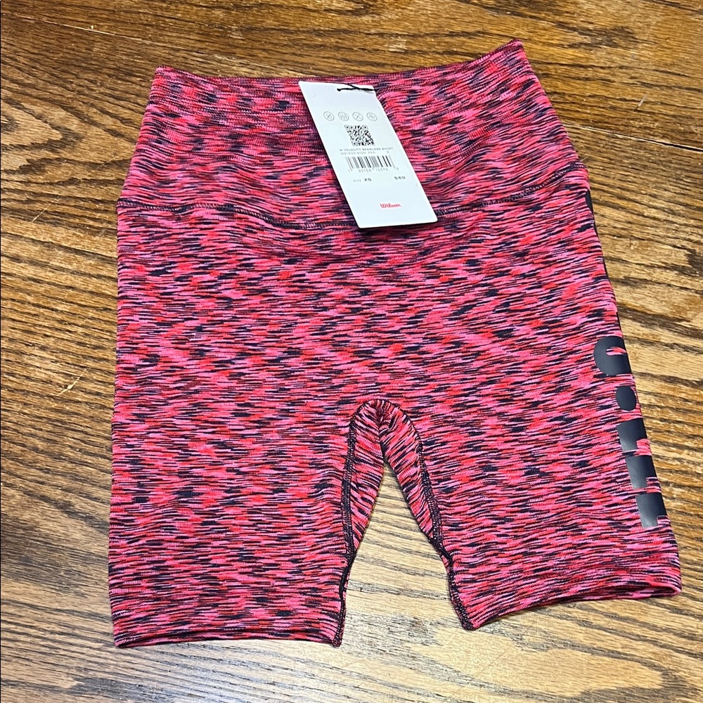Wilson Velocity Seamless Shorts / Pink, Navy and Red Women's Bike Shorts